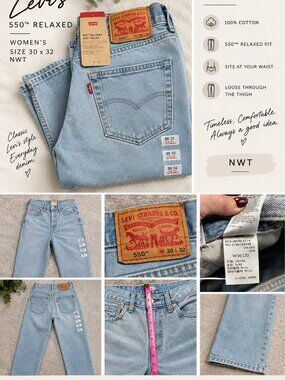 ✨ Levi’s 550 Relaxed Jeans 👖 Light Wash | NWT | Women’s Size 30 x 32 ✨